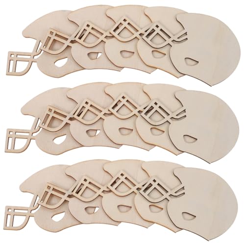 jojofuny 50 Stück Holz-fußballhelm Deko Unfertige Holzscheiben DIY Malen Holzornamente mit Seil für Football Party Bastelbedarf jojofuny 50 Stück Holz-fußballhelm Deko Unfertige Holzscheiben DIY Malen Holzornamente mit Seil für Football Party Bastelbedarf von jojofuny