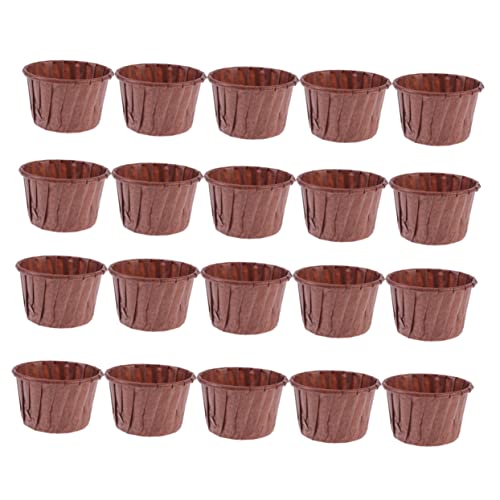 jojofuny 50 Stück Mini Pappbecher Packpapier Braune Cupcake-wraps Cupcake-verpackung Für Partys Mini-cupcake-förmchen Cupcake- Aus Papier Hohe Temperaturbeständigkeit Muffinbecher von jojofuny