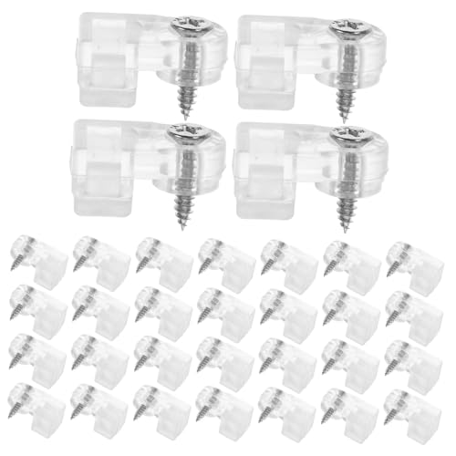 jojofuny 50 Stück Teiliges Transparente Glassicherungs-clips aus Kunststoff Einsetzbar zur Befestigung von Spiegeln und Glas an Schränken Einfach zu Montieren Unauffälliges Design für von jojofuny