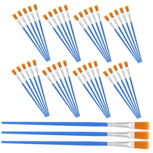 jojofuny 50stücke Pinselset Für Wasserfarbe Acrylmalerei Ölmalerei Flach Gespitzt Nylonhaare Geeignet Für Jugendliche Schüler Acryl Und Ölmalerei von jojofuny