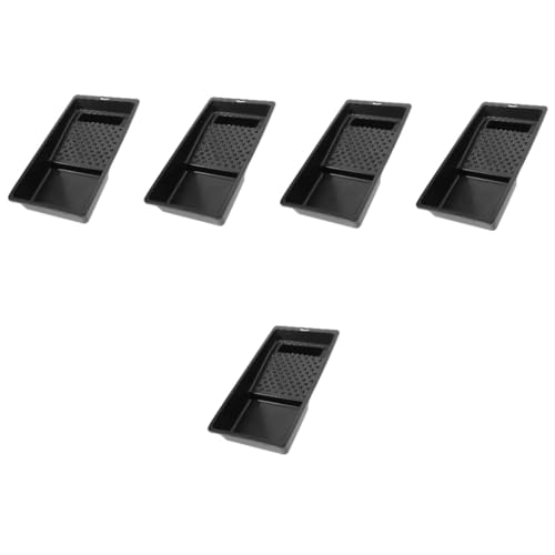 jojofuny 5St Farbtablett Farbroller-Tablett Farbroller Pfanne Farbpfanne Farbhalterschale Farbroller-Kit Farbliner Farbwanne Malerwerkzeug Farbauffangschale Tablett für Farben Plastik Black von jojofuny