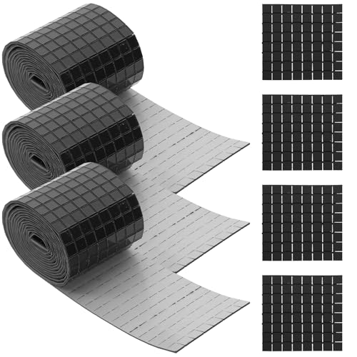 jojofuny 12 Rollen Selbstklebende Mosaikaufkleber, Diy Mosaik Bastelmaterial, Schwarz, 4x50cm, 5x5mm, FüR Wand- Und Innendekoration von jojofuny