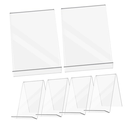 jojofuny 6 Stück Buchständer bücherregal Bücherhalter Zeitschriftenhalter Zeitschriftenständer CD-Halter Büro-Aktenregal Buchhalter Broschüren Stehen Kartenanzeigestand Acryl Transparent von jojofuny