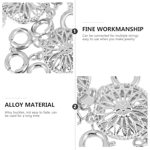 jojofuny 6 Stück Teiliges Schmuckverschluss aus Legierung DIY Schmuckherstellung Vielseitige Verbindungsschließen für Halsketten und Armbänder Silberfarbene Verschlüsse mit Einfachem von jojofuny