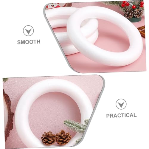 jojofuny 6 Stück Teiliges Styropor Ringe Unbemalte Schaumstoff Kreise für DIY Weihnachtskranz Basteln Vielseitige Runde Schaumstoffrahmen für Kreative Festdekorationen von jojofuny