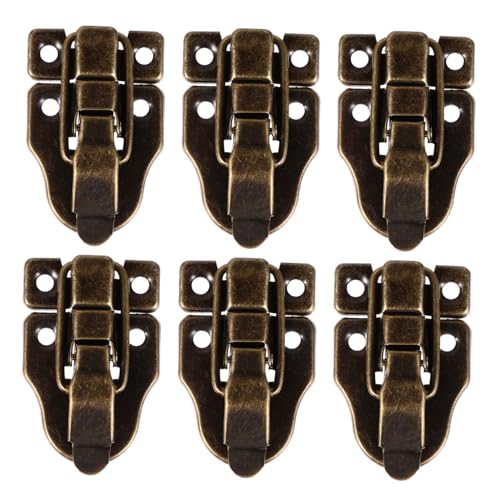 jojofuny 6 Stück Teiliges Vintage Schloss für Schmuckkästchen Retro Hasp Verschluss Antikstil Kompakt Leicht zu Installieren Dekorativ und Robust für Holzboxen und Schränke von jojofuny