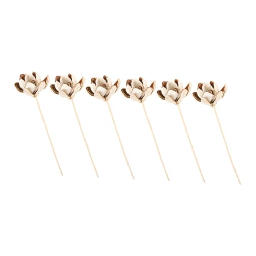 jojofuny 6 Stücke Blume Diffusor Beige Blume Duft Diffusor Stick Rattan Reed Diffusor Sticks Holz Reed Diffusor Sticks Blumen von jojofuny
