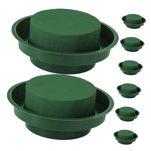 jojofuny 8 Stück Teiliges Blumenschaum Steckschaum Schale Runde Grüne Steckmasse DIY Blumenarrangement Zubehör für Hochzeit Party und Wohnkultur von jojofuny