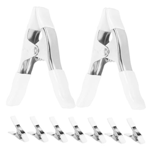 jojofuny 8 Stück Teiliges Federklammern aus Kunststoff und Verchromtem Robuste Hintergrundklammern für Fotografie Vielseitige Clips für Backdrop ständer und Heimdekor mit Pvc schutzmantel von jojofuny