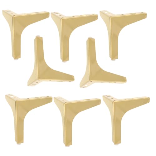 jojofuny 8 Stück Teiliges Verstellbare Metallmöbelfüße Dreieckige Goldene Sofafüße Stabile Ersatzbeine für Tv schränke Couchtische Badezimmermöbel Langlebige Unterstützung von jojofuny
