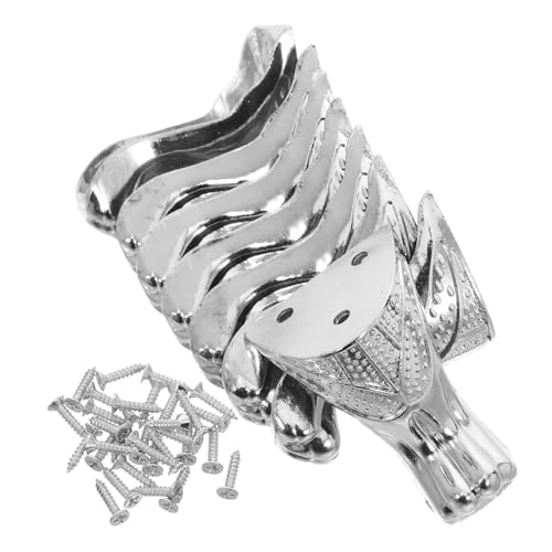jojofuny 8 Stück Teiliges Vintage Metall Ecken für Möbel Wackel Füße für Schmuckkästen Dekorative Unterstützung für DIY Projekte Stabile und Kindersichere Möbelbeine Silberne Ecken für von jojofuny