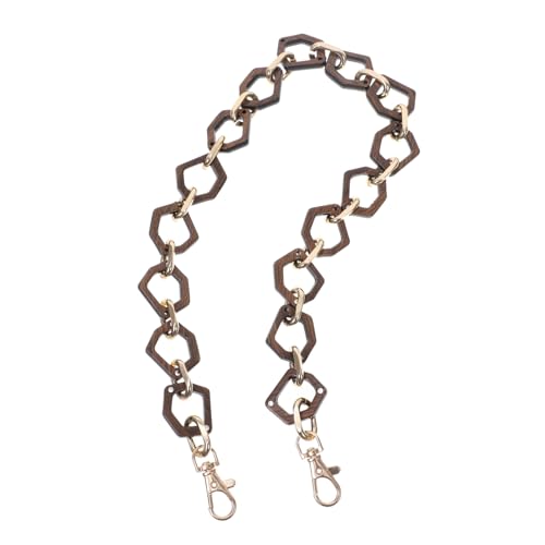 jojofuny Acryl Bag Chain Sechseckiges Design Abnehmbar DIY Schulterriemen Für Damen Umhängetasche Mini Handtasche Holzoptik Elegant Und Einzigartig von jojofuny