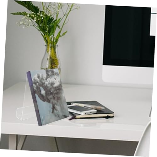 jojofuny Acryl Buchständer Transparent Doppelseitig Moderner Schreibtisch Bücherhalter für Display und Aufbewahrung Vielseitiges Regal für Büro Laden Bibliothek Stabile Buchstütze von jojofuny
