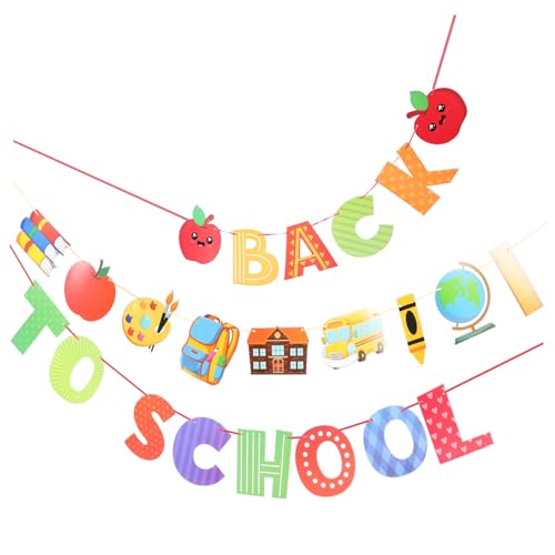 jojofuny Back To School Banner Set mit Alphabet Apfel und Schulmotiven Bunte Klassenzimmer Deko für Willkommen Vielseitig für Schule Zuhause und Einfache Montage Inspirierende jojofuny Back To School Banner Set mit Alphabet Apfel und Schulmotiven Bunte Klassenzimmer Deko für Willkommen Vielseitig für Schule Zuhause und Einfache Montage Inspirierende von jojofuny