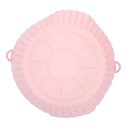 jojofuny Bratpfanne silikon backform Hitzebeständige Silikonmatte Heißluftfritteuse aus Silikon Luftfritteusenmatten aus Silikon Silikonschale für Heißluftfritteuse Kieselgel Rosa von jojofuny