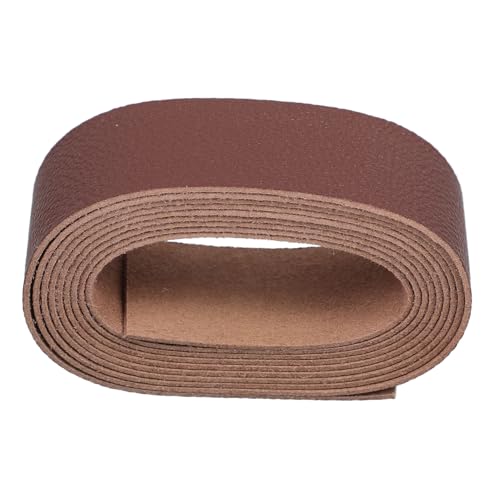 jojofuny Breiter PU Lederriemen mit Strukturprägung für DIY Bastelprojekte Vielseitiges Gürtelmaterial Handgefertigte Taschen Accessoire bänder in Kaffee von jojofuny