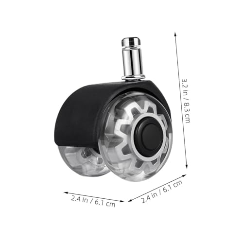 jojofuny Bürostuhl Ersatzrollen Drehbar Geräuschloses Gleiten Kratzfreie Gummirollen für Parkett Teppich Platzsparend Einfache Installation für Zuhause und Bürostühle von jojofuny