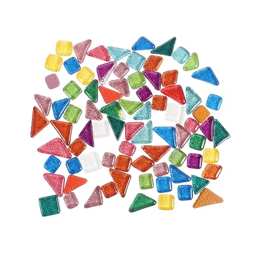 jojofuny Bunte Glitzer Kristall Mosaiksteine mit Glatter Oberfläche Unregelmäßige DIY Bastelsteine für Heimdekoration und Kunsthandwerk Strapazierfähige Deko Materialien von jojofuny