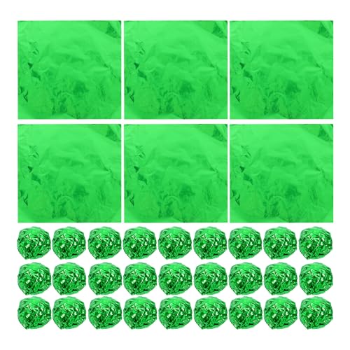 jojofuny 100st Schokolade Folie Wrapper Platz Candy Papier Bastelpapier Mit Bonbonpapier Für DIY-Pakete Aluminium Folie Grün Bonbonfolienverpackungen Bonbonverpackungen Folie von jojofuny