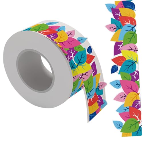 jojofuny Cartoon Baumblatt Rahmen Border Sticker Selbstklebend Tafel Dekoration Klassenzimmer Pinnwand Border Trim Vielseitig Zuschneidbar Praktische Oberfläche von jojofuny