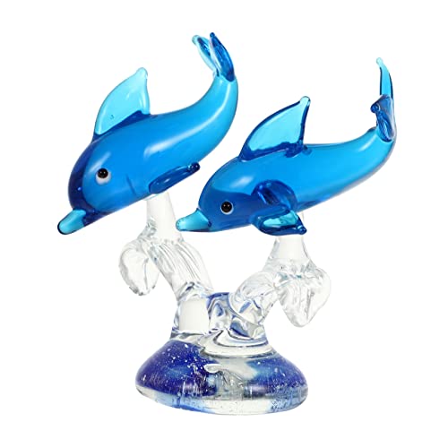 jojofuny Glas Delphin Statue Dekoration Für Schreibtisch Wohnzimmer Aus Kristallglas Simuliertes Ornament Ornament von jojofuny