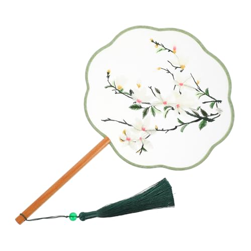 jojofuny Doppelseitiger Bestickter Handfächer Seide Runder Fächer mit Quaste Chinesischer Stil Tragbar für Partys und Hochzeiten als Dekoration oder Accessoire für Cheongsam und Hanfu von jojofuny