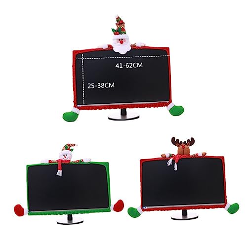jojofuny Weihnachtsdekoration für Computerbildschirm Computerliebhaber Weihnachten Rechner Schutz rot von jojofuny