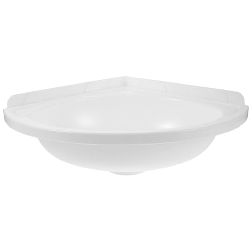 jojofuny Eckwaschbecken zur Wandmontage, dreieckiges Badezimmerwaschbecken, kleines weißes Waschbecken, Kunststoff, Mini-Wandwaschtisch, Waschbecken mit einem Wasserhahnloch für das Badezimmer jojofuny Eckwaschbecken zur Wandmontage, dreieckiges Badezimmerwaschbecken, kleines weißes Waschbecken, Kunststoff, Mini-Wandwaschtisch, Waschbecken mit einem Wasserhahnloch für das Badezimmer von jojofuny