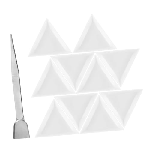 jojofuny Edelstahl Pinzette mit Schaufel Teiligem Kunststoff Dreieck Sortiertray für Effiziente Schmuckherstellung Perlen und Strasssteine Aufbewahrung und Organisation von jojofuny