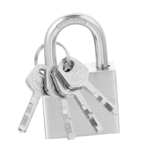 jojofuny Edelstahl Vorhängeschloss Set mit Schlüsseln Rostfrei Wasserbeständig Robustes Schloss für Schränke Garagentore Zäune Gleichschließend Vielseitig Einsetzbar Langlebig von jojofuny
