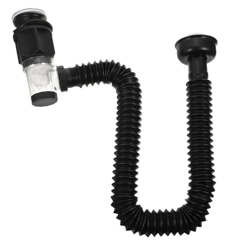 jojofuny Flexibler Edelstahl Waschbecken Ablaufverlängerung mit Geruchsverschluss Dehnbarer Siphon für Küchenspüle und Badezimmer Kompatibel mit Überlauf Überlauf Einfache Installation von jojofuny