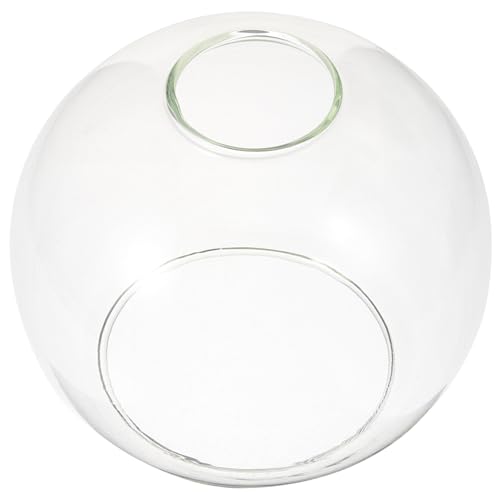 jojofuny 15cm Transparenter Glas Lampenschirm Mit DoppelöFfnung, Runde Kugel-Lichtabdeckung FüR E27 Pendelleuchte, Molekularer Glas-Kugel-Lampenschirm FüR Moderne Wohnraumdekoration von jojofuny