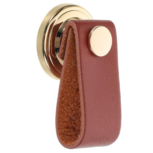 jojofuny Goldfarbene Zinklegierung Möbelgriffe mit Fake Lederband Einloch Schrank und Schubladengriffe für Kleiderschrank und Kommode Langlebig Stilvoll Vintage Inspiriert Wohnliche von jojofuny