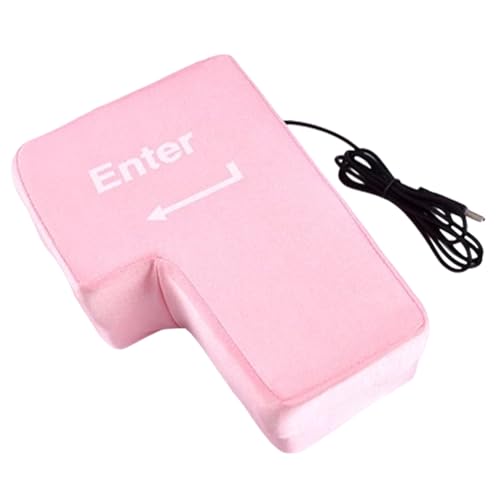 jojofuny Großes Enter Key USB Enter Key Desktop Nickerchen Kissen Enter Button für Computer USB Unzerbrechlich Big Enter Button Throw Pillow Desk Pillow for Arms USB Button Cloth Animal Neck Office von jojofuny