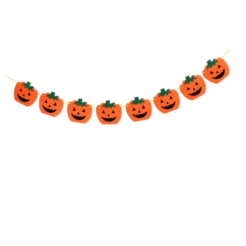 jojofuny Halloween Dekoration Banner aus Filz mit Kürbis-Motiv Orange Praktische Halloween Deko für Party Bar und Geisterhaus für Festliche Atmosphäre von jojofuny