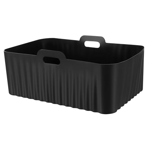 jojofuny Heißluftfritteuse Silikonauflage Wiederverwendbare Silikonmatte für Air Fryer Langlebige und Leicht zu Reinigende Backform mit Griffen Platzsparend und Flexibel Geeignet für von jojofuny