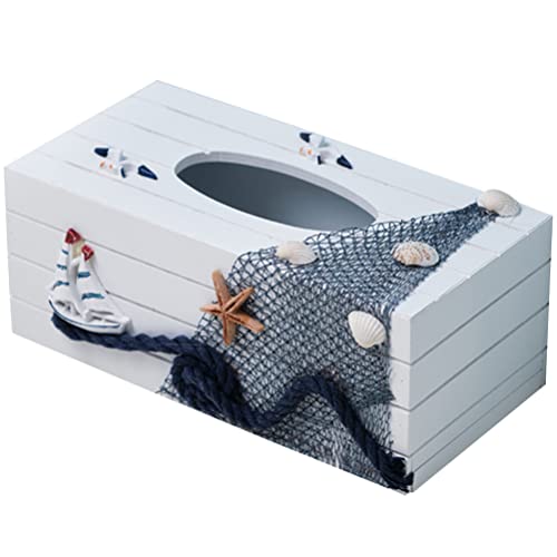 jojofuny Holz Taschentuchbox Mediterraner Stil Tissue Box Kosmetiktücherbox Taschentücher Box Taschentuchspender für Zuhause Büro Auto Wohnzimmer Schlafzimmer Dekoration von jojofuny