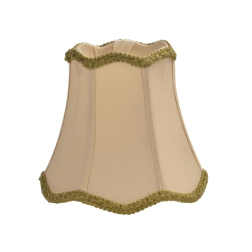 jojofuny Hotel Stoff Lampenschirm Deckenleuchte Abdeckung Stofflampe Wellenrand Beige Clip Lampenschirm für Wohnzimmer Schlafzimmer Babyzimmer von jojofuny