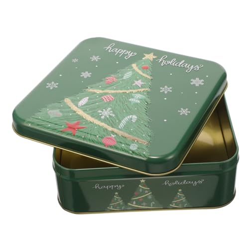 jojofuny Keksdosen Für Weihnachten Dekorative Blechdosen Mit Deckel Grünes Weihnachtsbaum-design Luftdichte Keksbehälter von jojofuny