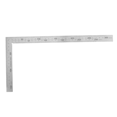jojofuny L- -Lineal für die Zimmerei – rechtwinkliges Messwerkzeug aus Edelstahl, 32 x 16,4 cm, mit klaren Skalenmarkierungen für den Maschinenbau von jojofuny