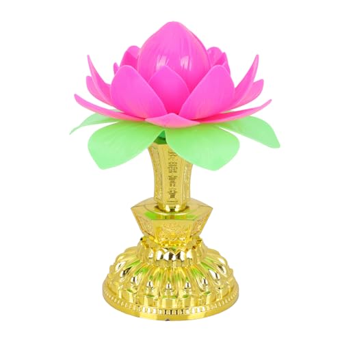 jojofuny Lotusblumenlampe Lilie Anlage Glühbirnen Schwimmbad Solar- led-light tischlampe Tempel Dekoration raumdeko Home LED-Lotuslampe buddhistisches elektronisches Lotuslicht Abs Colorful von jojofuny