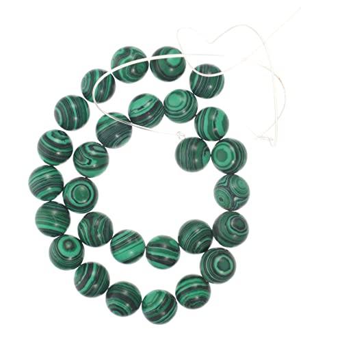 jojofuny Malachit Schmuckperlen DIY Bastelperlen aus Natürlichem Stein mit Runde Abstandshalter Perlen für Armbänder und Halsketten Hautfreundlich und Langlebig Strang von jojofuny