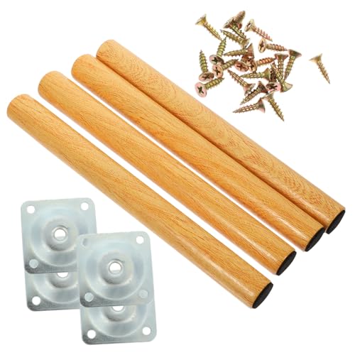 jojofuny Massive Holz Tischbeine Vertikal Möbelbeine Ersatz Füße für Schrank Sofa Tisch aus Langlebigem Stabilen Holz mit Glatter Oberfläche und Hoher Tragkraft von jojofuny