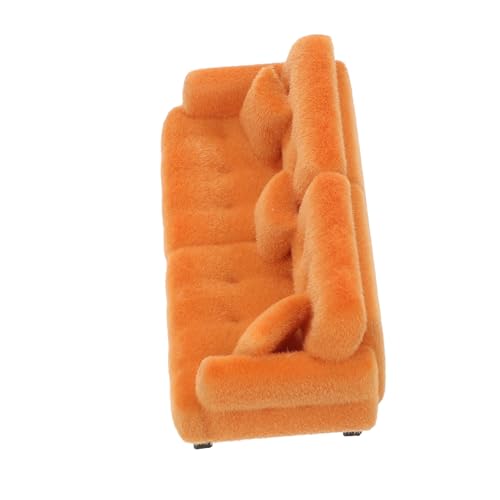 jojofuny Maßstab Flocked Miniatur Couch mit Kissen Braun Realistisch Gestaltete Mini Möbel für Wohnzimmer und Schlafzimmer Dekoration jojofuny Maßstab Flocked Miniatur Couch mit Kissen Braun Realistisch Gestaltete Mini Möbel für Wohnzimmer und Schlafzimmer Dekoration von jojofuny