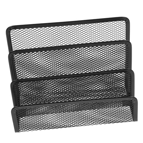 jojofuny Metallischer Schreibtisch Organizer in Schwarz Moderner Ablagefächer Für Magazine Briefe Und Dokumente Robuster Bürobedarf Für Zuhause Und Büro Vielseitiger Tisch Organizer von jojofuny