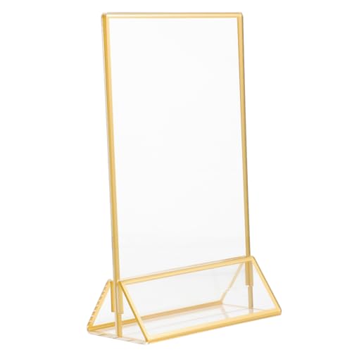 jojofuny Phnom Penh Restaurant Menüständer Transparenter Tischmenüständer Tischschildhalter Menühalter Für Tische Theke Plakatschildständer Menüständerhalter Acryl Golden von jojofuny