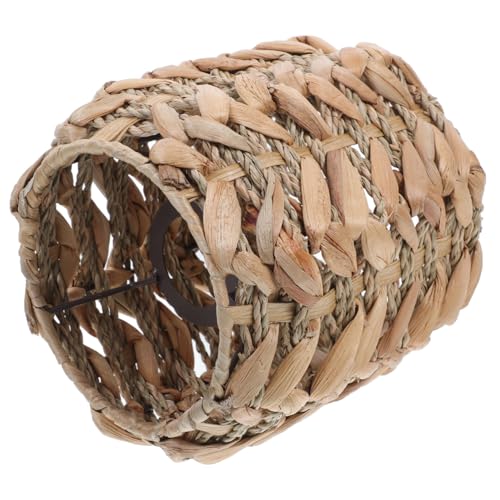 jojofuny Rustikaler Pendelleuchten Lampenschirm aus Geflochtenem Material Dekorativer Retro Lampenschirm für Schlafzimmer Wohnzimmer Stabile und Langlebige Hängelampe mit Natürlicher von jojofuny