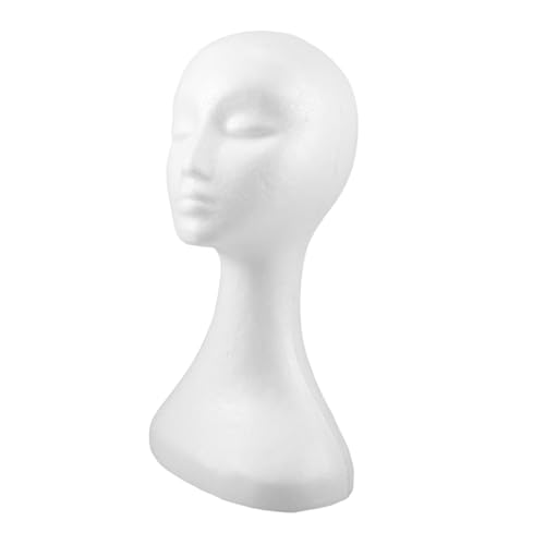 jojofuny Schaumstoff Kopf Modell zum Bemalen DIY Schaufensterpuppe für Perücken Hüte Kosmetik Leicht Dekorierbar Vielseitiger Schaumkopf für Heim Studiodekoration von jojofuny