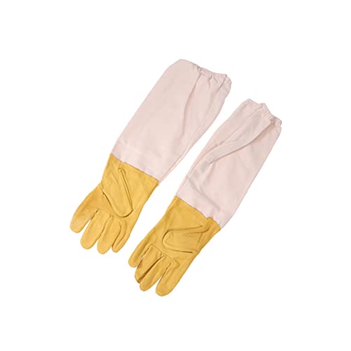 jojofuny Imker-schutzhandschuhe Aus Ziegenleder Handschuhe Für Imker Mit Mesh-einsatz Elastischem Band Für Optimalen Halt Schützen Vor Verletzungen Und Verschmutzung von jojofuny
