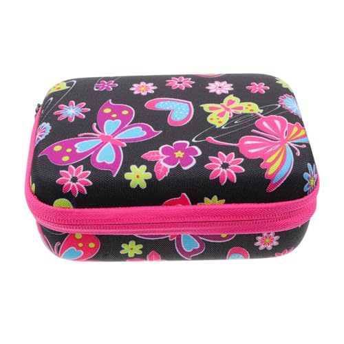 jojofuny Schwarze Stickbox mit Fächern Langlebiges Kunststoff für Kreuzstich Zubehör Praktische Aufbewahrungstasche mit Reißverschluss für Bastelmaterial und Zubehör von jojofuny